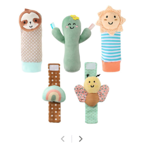 Boho Baby Sock Rattles Set of 5