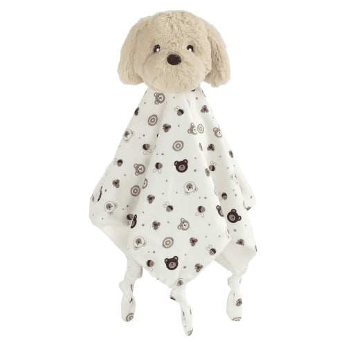 CREVENT Cozy Plush Baby Security Blanket, Loveys for Baby Girls and Boys,White Dog