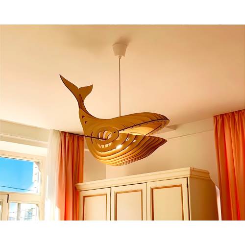 Do It Yourself WHALE Pendant Light. DIY Kit Ceiling Chandelier / Wall Light Sconce. Whale Self Assembly Kit Nursery Night Lamp Birthday Gift