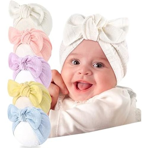 Weradau Baby-Girls Turban,Baby Girl Hat,Turban Hats for Infant Toddlers Girls, Baby Turban Hats with Bow Cap