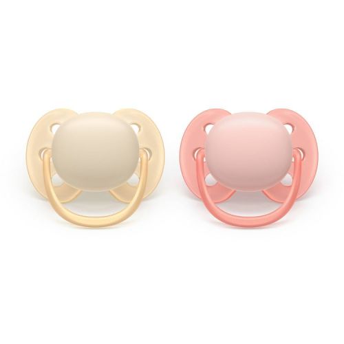 Philips Avent Ultra Soft Pacifiers 0-6m - Sand/Soft Pink - 2pk