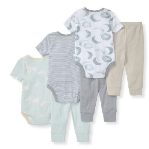 Hello Moon Organic Short Sleeve Bodysuit and Pant Set 3 Pack