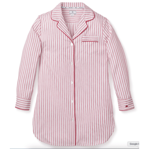 Women's Twill Nightshirt in Antique Red Ticking