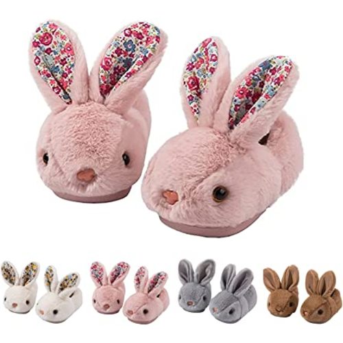 Toddler Slippers Boy and Girl Bunny Slippers Plush Cute Non-Slip Warm Winter Shoes, Suitable for indoor and outdoor Kids Slippers