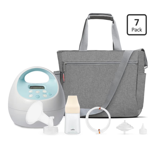 Spectra Baby S1 Plus Premier Rechargeable Breast Pump with Grey Tote Premium Accessory Kit - 24 mm