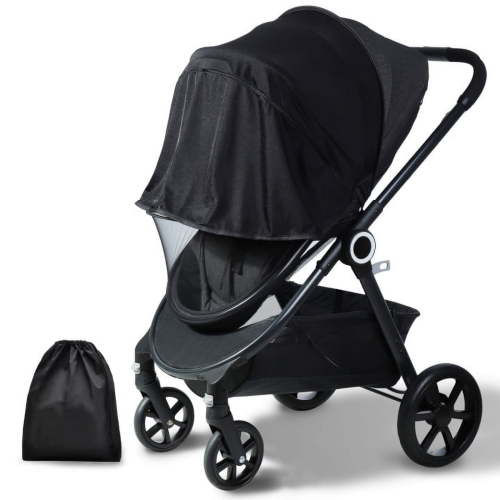 Orzbow Universal Mosquito Net for Stroller, Baby Bug Net with Two-Way Zippers&Storage Bag, Breathable & Foldable Mosquito Nets for Strollers, Car Seat, Bassinet, Cradle,Portable Mini Crib, Black