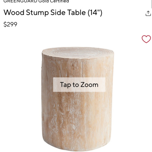 Wood Stump Side Table (14")