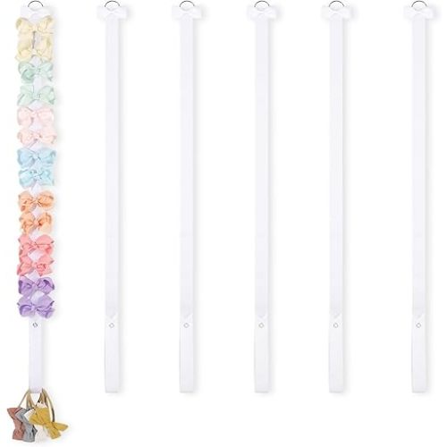 POVETIRE 6PCS Bow Holder Hair Bow Organizer, Hair Clips Storage Bow Holder for Girls Hair Bows, Baby Headband Hair Accessories Organizer Display Wall Hanging for Nursery Decors