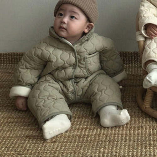 Mika Quilted Snowsuit – SAGE 9-12 MONTHS