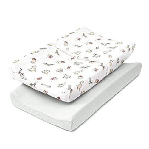 Amazon.com: TILLYOU Changing Pad Cover Set in Soft Jersey Material - Fits 32"/34''x16" Contoured Pad for Babies, Bear Forest & Light Gray : Baby