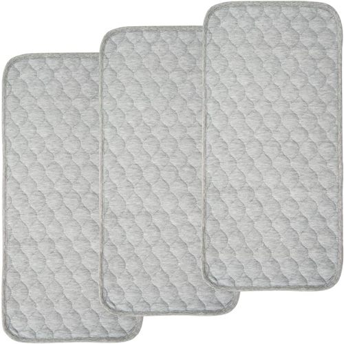 BlueSnail Quilted Thicker Waterproof Changing Pad Liners 3 Count(Gray 13” x 27”)
