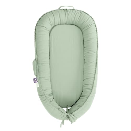 CooCooBaby Infant Lounger, Baby Nest Cover for Baby Girls & Boys, Newborn Essentials for Baby 0-12 Months, 100% Cotton Breathable, Co Sleeper Portable Travel Bed (Spring_Green)