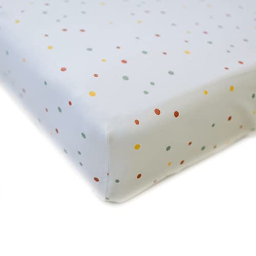 Ecolino Fitted Crib Sheet, 100% Organic Cotton Baby Crib Sheets for Boys and Girls. Fits Standard Crib and Toddler Mattresses, Soft and Breathable in Dots