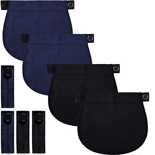 Syhood 6 Pieces Maternity Pants Extender Set Adjustable Waist Extenders Elastic Pant Button Extenders Pregnancy Stretch Band for Women Men