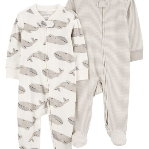 Grey Baby 2-Pack 2-Way Zip Sleepers | Carter’s Oshkosh Canada