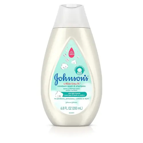 Johnson's CottonTouch Newborn Baby Wash & Shampoo, Made with Real Cotton, 6.8 fl. oz