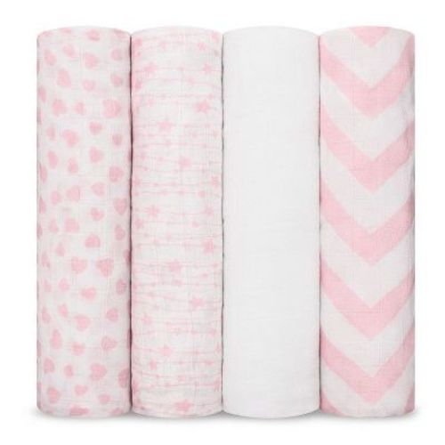 Muslin Swaddle Blankets Neutral Receiving Blanket For Boys And Girls By Comfy Cubs Cubs (pink)