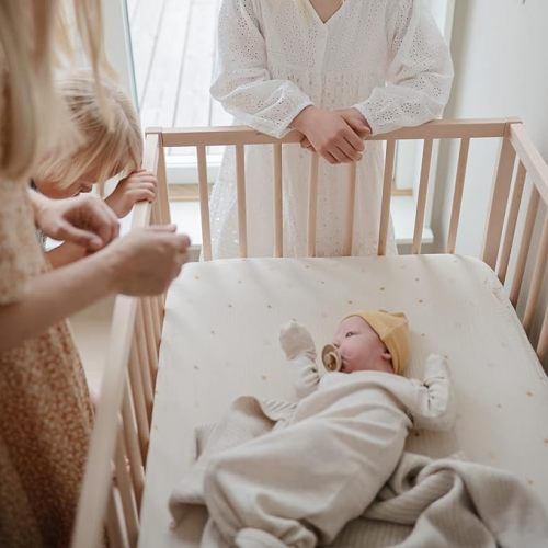 mushie MINIExtra Soft Muslin Fitted Crib Sheet | 24"x 38" (Sun)