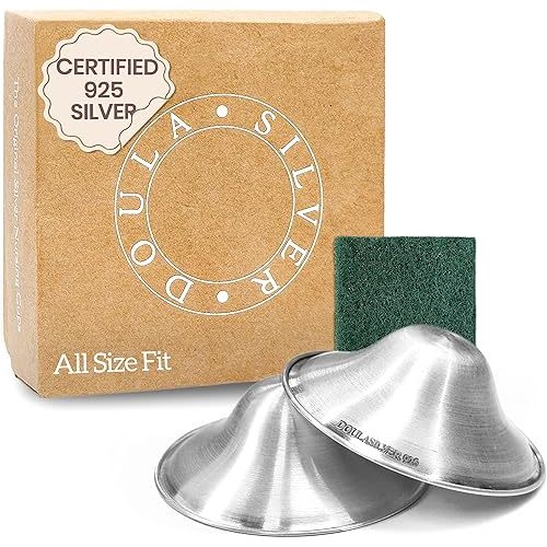 The Original Silver Nursing Cups - Nipple Shields for Breastfeeding - Zero Irritation, Invisible and Lightweight - 925 Silver Nipple Covers for Newborn Essentials