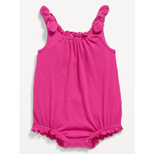 Sleeveless Tie-Shoulder One-Piece Romper for Baby
