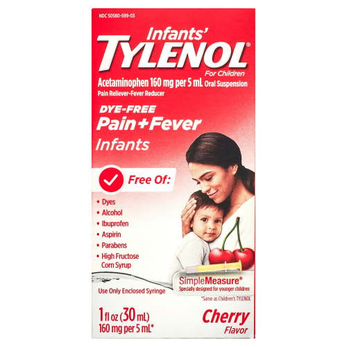 Infants' Tylenol Acetaminophen Medicine, Dye-Free Cherry, 1 fl. oz