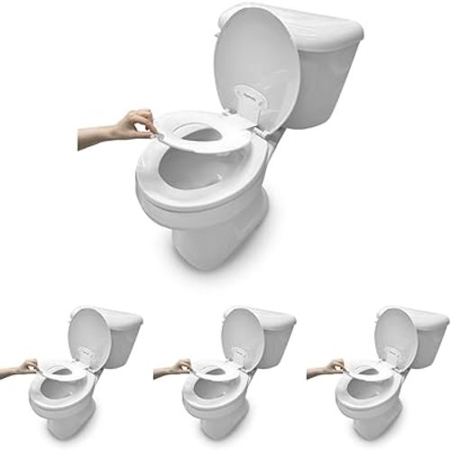 Ingenuity: ity by Ingenuity Flip & Sit Potty Seat (White) – Easy to Set Up & Remove Potty Training Seat That Attaches to Adult Toilet-Seat,(Pack of 4)