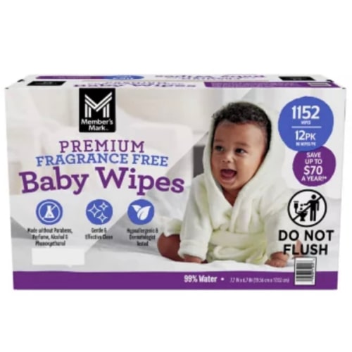 Member's Mark Premium Baby Wipes, Fragrance Free, 12 pk., 1152 Wipes - Sam's Club