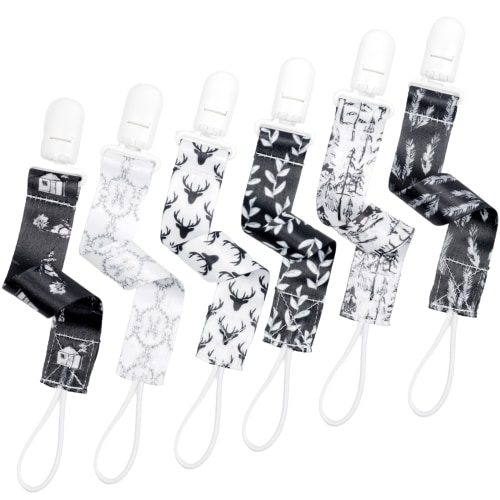 BUNNYBEE Pacifier Clip Set - Timber Trails Collection - 6 Count