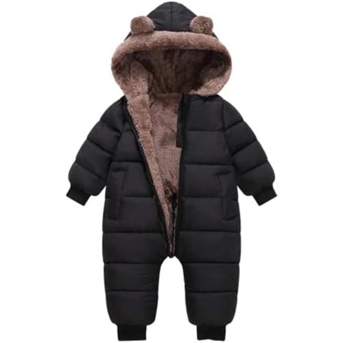Toddler Snow Suit Baby Snowsuit Infant Winter Coat Puffer Clohtes 0-2T Hoodie
