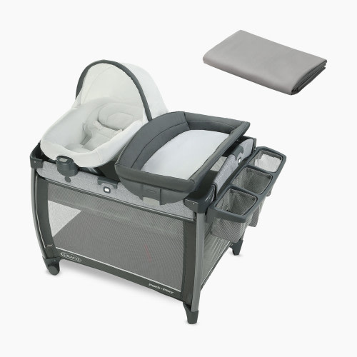 Graco Graco x Babylist Pack n Play Quick Connect Portable Seat DLX Playard & Sheet Bundle - Ellison