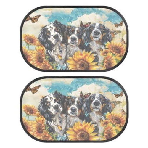 KUIFORTI Car Window Shades for Baby - 2 Pack Funny Dogs Sun Shade Blocker, Breathable Car Rear Side Window Shade Sunshade for SUV, UV Protection for Kids Family Pet