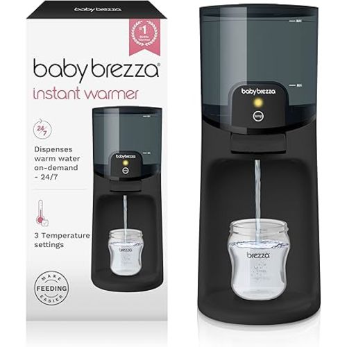 Baby Brezza Instant Baby Bottle Warmer - Fast Water Warmer Instantly Dispenses 24/7 in 3 Temperatures, Charcoal