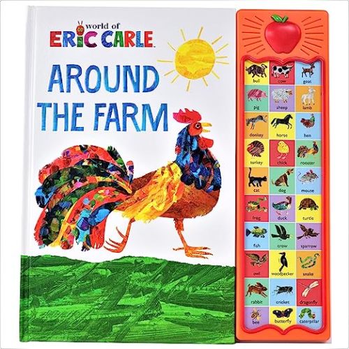 World of Eric Carle, Around the Farm 30-Button Animal Sound Book - Great for First Words - PI Kids