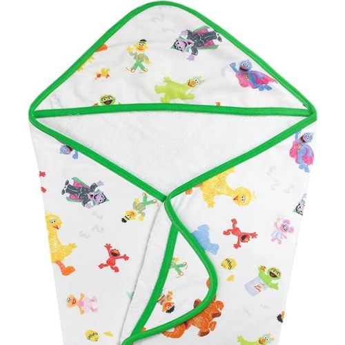 Copper Pearl Hooded Bath Towels Premium Knit/Terry Cloth Baby Towels with Hood, Pockets, and Cool Designs - Great to Gift and Make Bath Time Fun - Baby Bath Towel, Sesame Friends