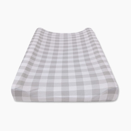 Burt's Bees Baby Organic Cotton Jersey Changing Pad Cover - Fog Buffalo Check