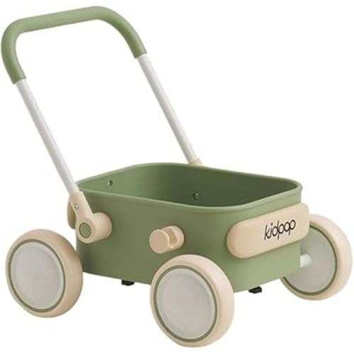PULA Baby Push Walker with Wheels Toddler Wagon for First Learner Baby Toys 6-12 Months, 1 Year Old Birthday Gifts, Indoors and Outdoors (Green)