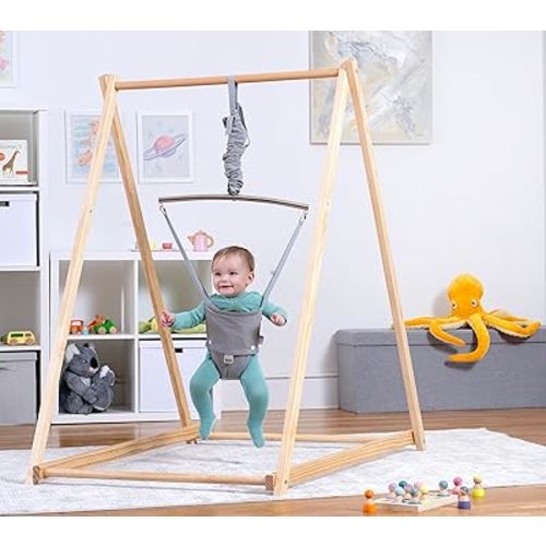 Avenlur Tulip Baby Bouncer - Foldable Baby Jumper with Stand - Self Standing Baby Bouncer for Children 6 Months to 3 Years - Baby Bouncer Seat (Gray)