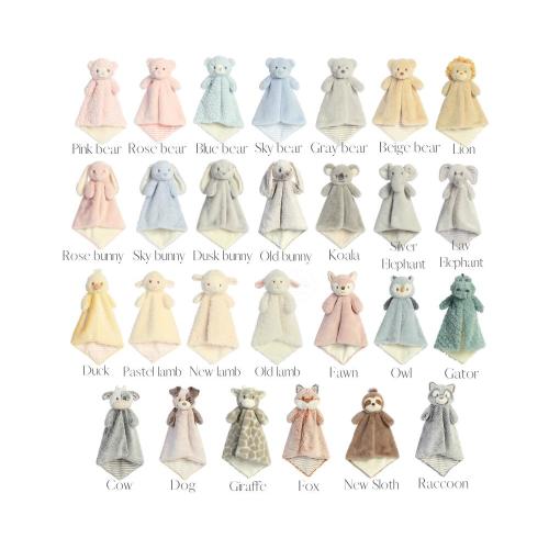 Baby Gifts, Personalized Lovey For Baby, Animal Lovies, Security Blanket, Gifts for Baby