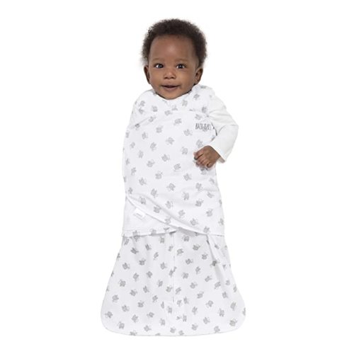 HALO 100% Cotton Sleepsack Swaddle, 3-Way Adjustable Wearable Blanket, TOG 1.5, Lamb Scribble White, Newborn, 0-3 Months - Newborn (Pack of 1)