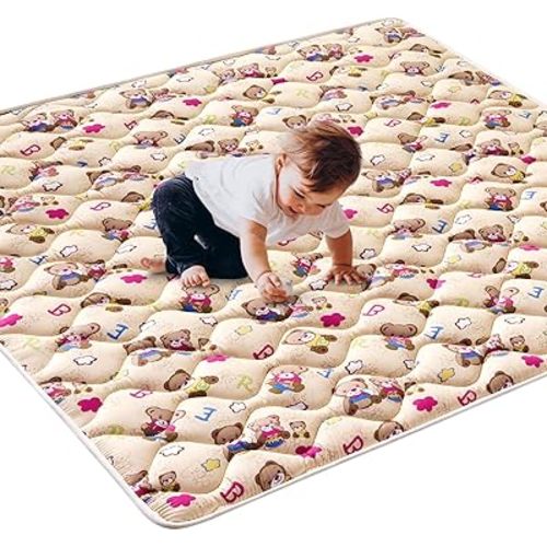 Vibe bear Baby Foam Play Mat, 50 x 50 Inches Baby Crawling Mat, Thicken One-Piece Baby Playmat, Non Slip Washable Baby Play Mat for Playing, Soft Floor Mat for Babies, Infants, Toddlers