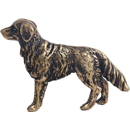 TEAMWILL Small Brass Metal Statue Ornament Animal Figurines Figurine House Decoration 1PC (Dog (1PC))