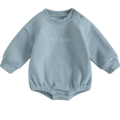 VISGOGO Newborn Infant Baby Boy Girls Oversized Romper Little Dude Sweater Onesie Coming Home Outfit Neutral Clothes