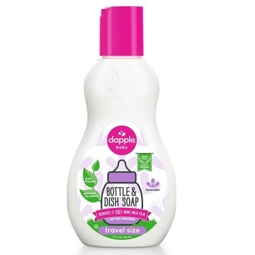 Dapple Baby Bottle Soap, Hypoallergenic Dish Soap for Baby Bottles, Powered by Plants, Travel Size, Lavender, 3 Fl Oz (Pack of 1)