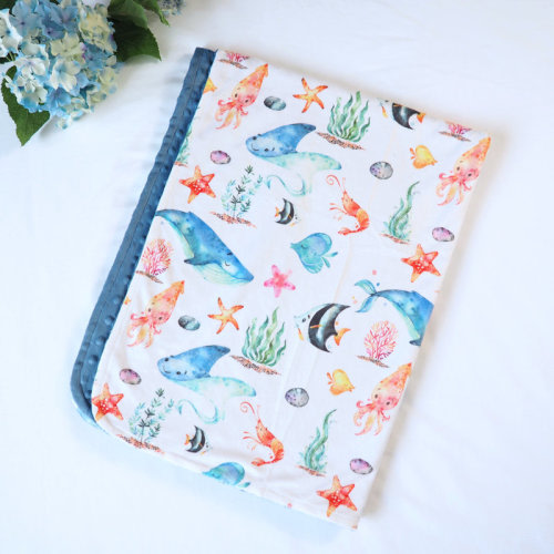 Sunside Sails Perego Minky Baby Blanket - Soft & Lightweight Under The Sea-Themed Blanket with Minky Dot Texture - 30 x 40 inches - Perfect for Newborns to Toddlers | Wayfair