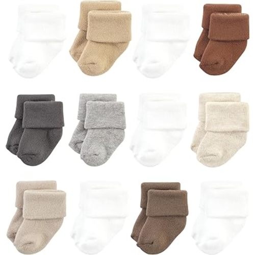 Hudson Baby Baby Girls' Cotton Rich Newborn and Terry Socks
