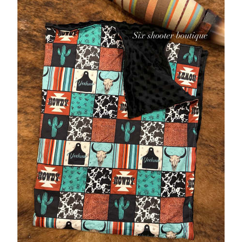 Howdy baby Minky blanket