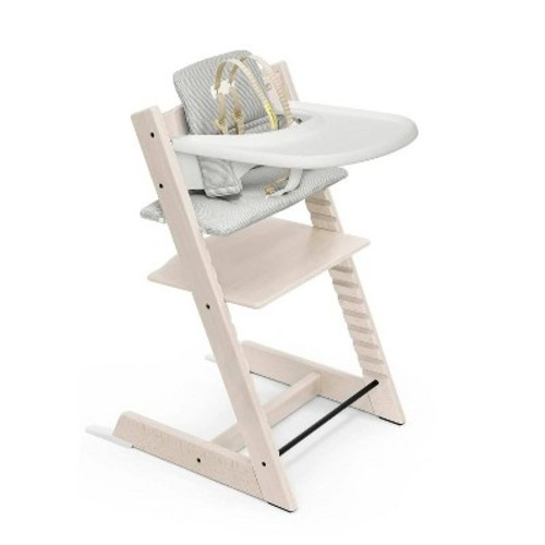 Stokke Tripp Trapp High Chair Complete² - Whitewash/Nordic Grey Cushion/White Tray