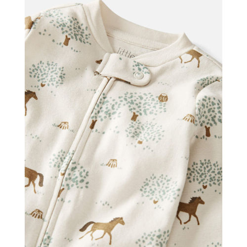 Blue Creek Baby Organic Cotton Sleep & Play Pajamas in Blue | carters.com