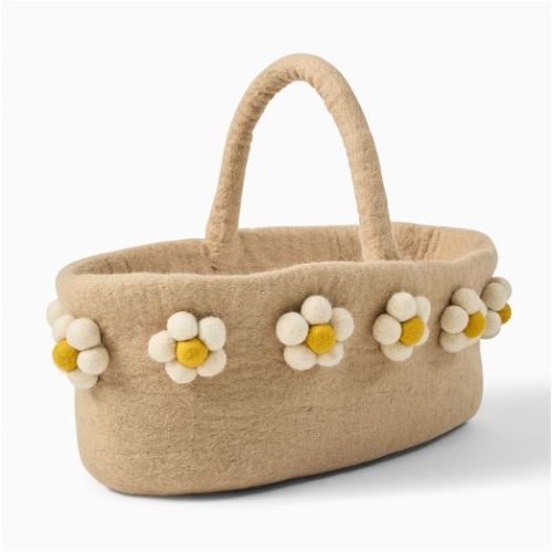 Handcrafted Felt Daisy Diaper Caddy