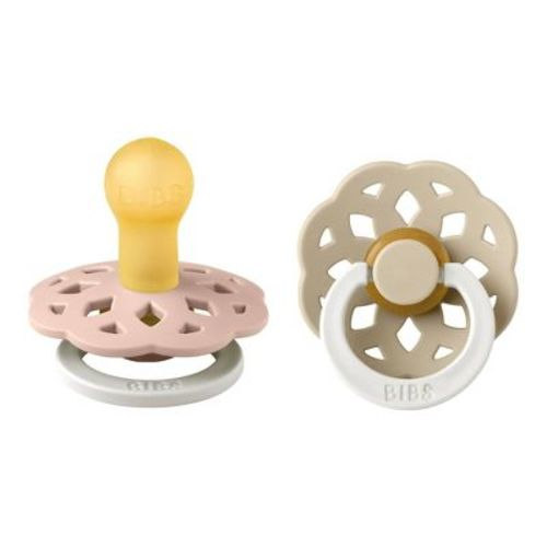Bibs Boheme Glow In The Dark Latex Pacifier 0-6m - Blush Glow/vanilla Glow - 2pk
